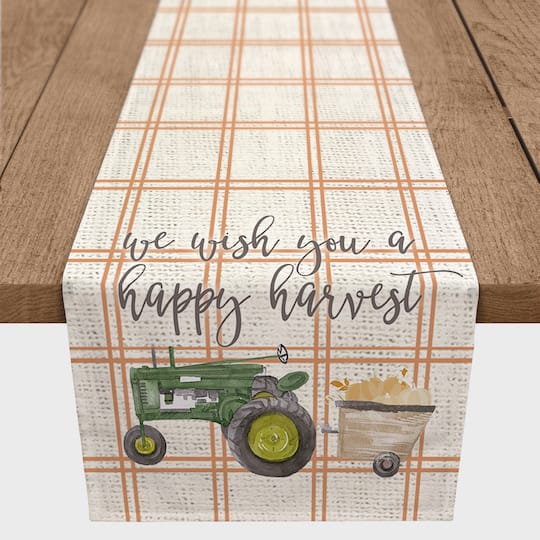 72" Green Tractor Harvest Table Runner